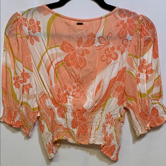 O'Neill Orange Ruched Crop Top - Picture 3 of 3